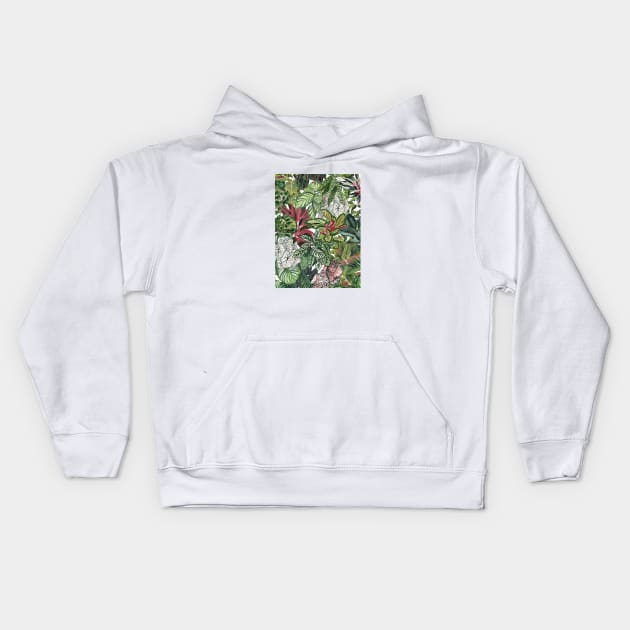 Urban Jungle Plant Lover Kids Hoodie by Gush Art Studio 1